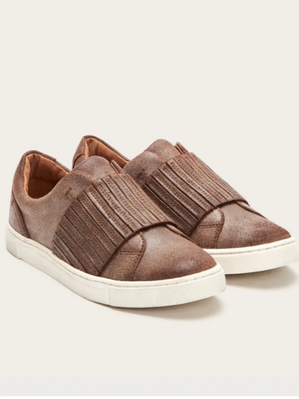 Frye Ivy Gore Slip On Chocolate Brown Leather Sneakers Shoes Womens 9 Comfort